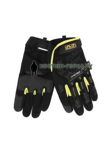 Перчатки Mechanix M-Pact Red and black Yellow (replic)