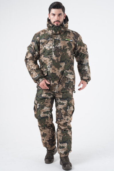 Костюм для зимней охоты и рыбалки "ГОРНЫЙ -45" (Алова, Зеленый Камо) 