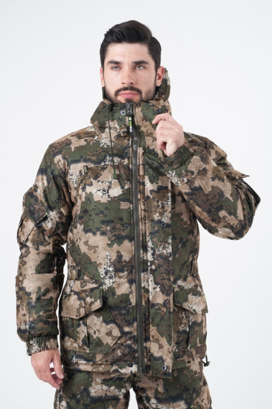 Костюм для зимней охоты и рыбалки "ГОРНЫЙ -45" (Алова, Зеленый Камо) 